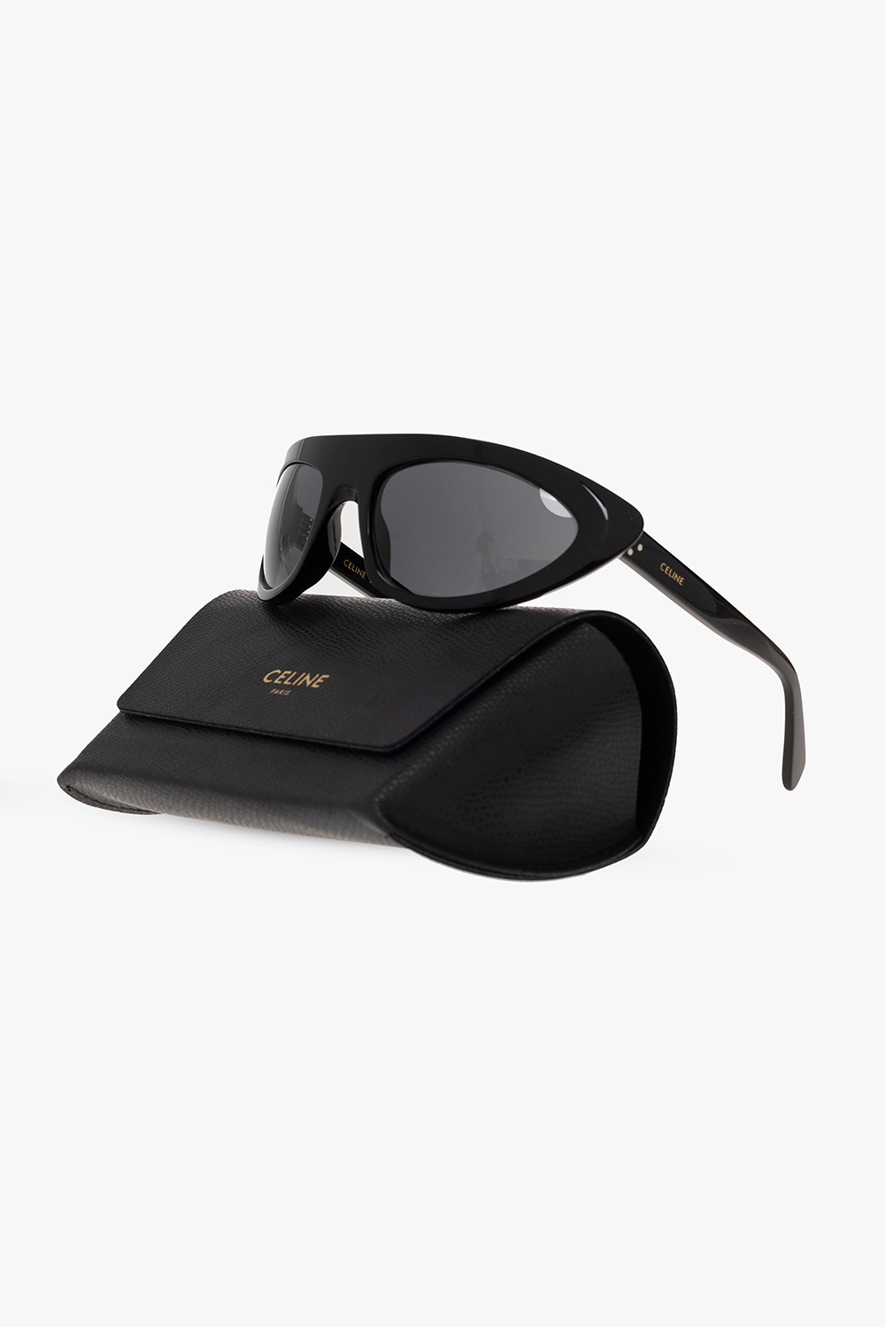 wayfarer frame optical sunglasses Black Sunglasses with logo Celine SchaferandweinerShops BN